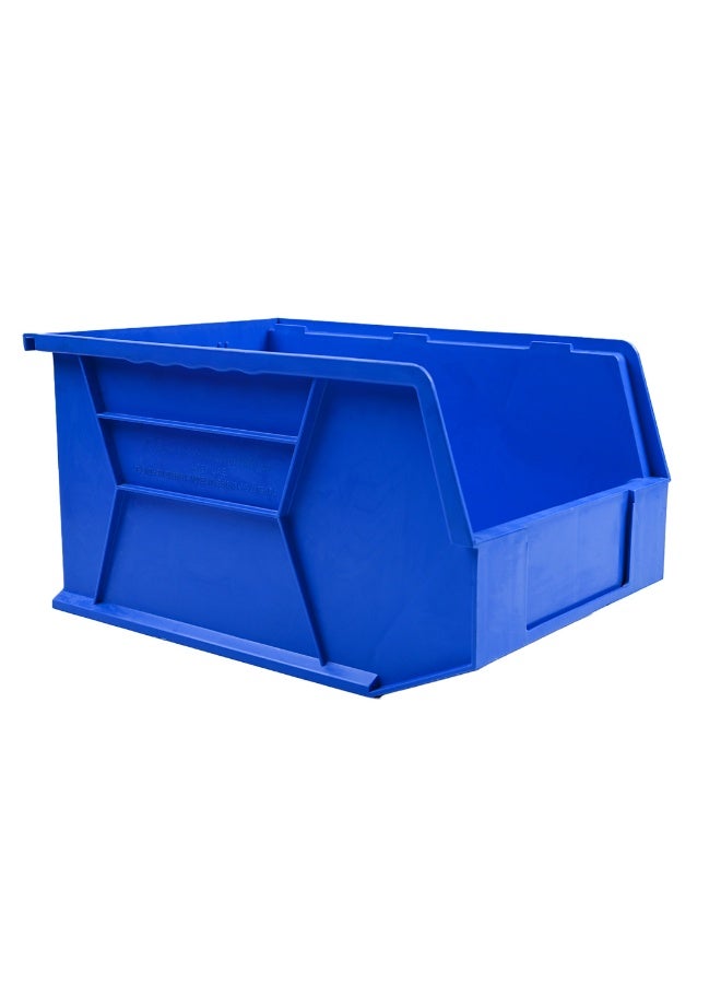 صناعات بلاستيكا ذ.م.م. Wall-Mount Storage Bin - Stackable Storage Box for Garage & Workshop Heavy Duty Plastic Parts Organizer, Stackable Utility Storage Box (Blue, 30x21x16cm) - Image 1
